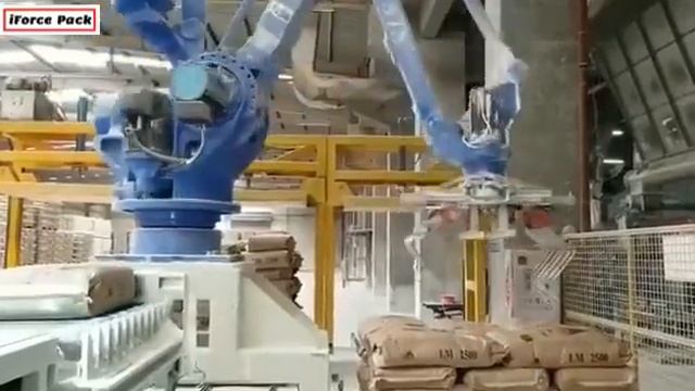 Cement powder big bag robot hand palletizing machine bag palletizier equipment