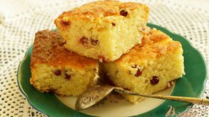 Лимонный пирог с клюквой