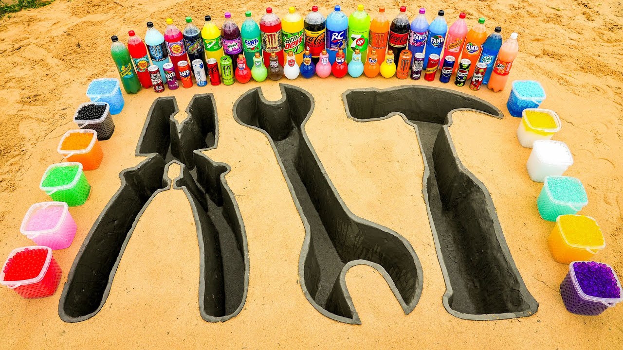 Как сделать инструменты для ремонта из цемента, Big Coca Cola, Mtn Dew, 7up, Fanta против Mentos и п смотреть онлайн