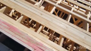 Часть 17 Установка опорных столбов под стропильную систему.