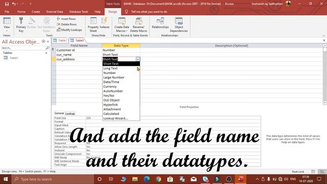 Creating Tables - How To Create a New Table in MS Access.Class(10/8) CBSE/ICSE (LEC-2)| All in one!