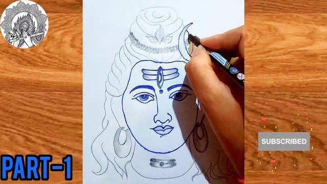 Mahadev drawing -1|outline tutorial|Shiva drawing/easy God drawing/Shiva ji drawing 2024/Mahadev