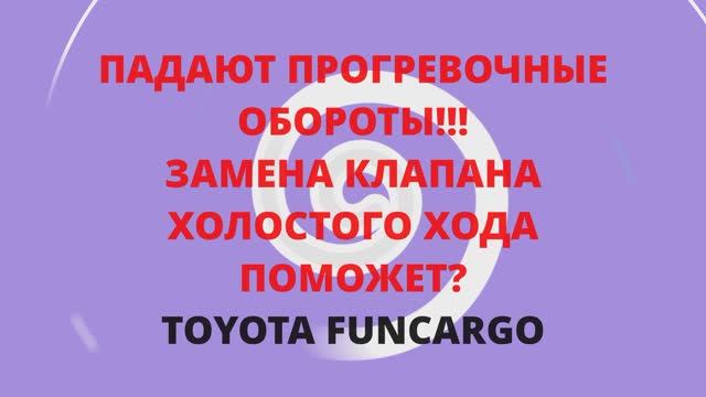 ПАДАЮТ ПРОГРЕВОЧНЫЕ ОБОРОТЫ И ГЛОХНЕТ. ПОМОЖЕТ ЛИ ЗАМЕНА КЛАПАНА ХОЛОСТОГО ХОДА? TOYOTA FUNCARGO