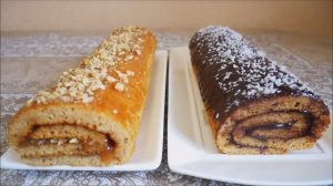 ЛУЧШИЙ и БЫСТРЫЙ рецепт РУЛЕТА с ДОМАШНЕЙ карамелью и ШОКОЛАДНОЙ пастой