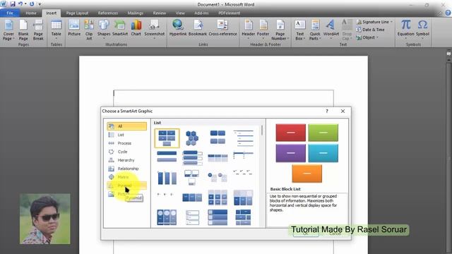 Ms Word - Insert Tab- Smart Art (Part-2) смотреть онлайн