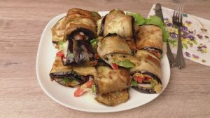 РУЛЕТИКИ ИЗ БАКЛАЖАНОВ. Простой и быстрый рецепт!