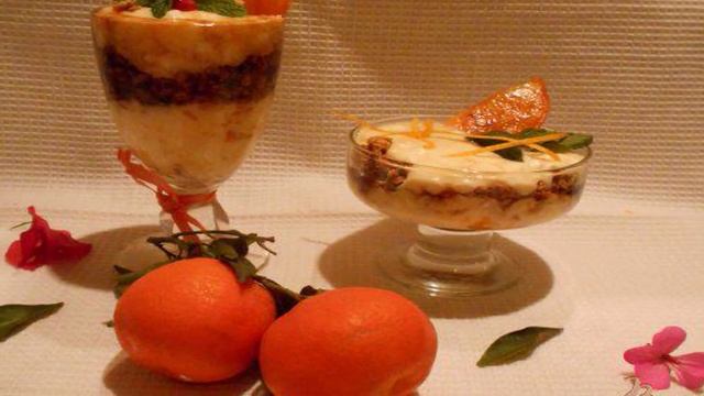 Десерт с хурмой и апельсином