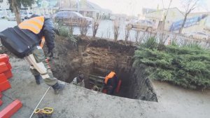 ГНБ прокол под канализацию в колодец. Краснодар, ул. Индустриальная