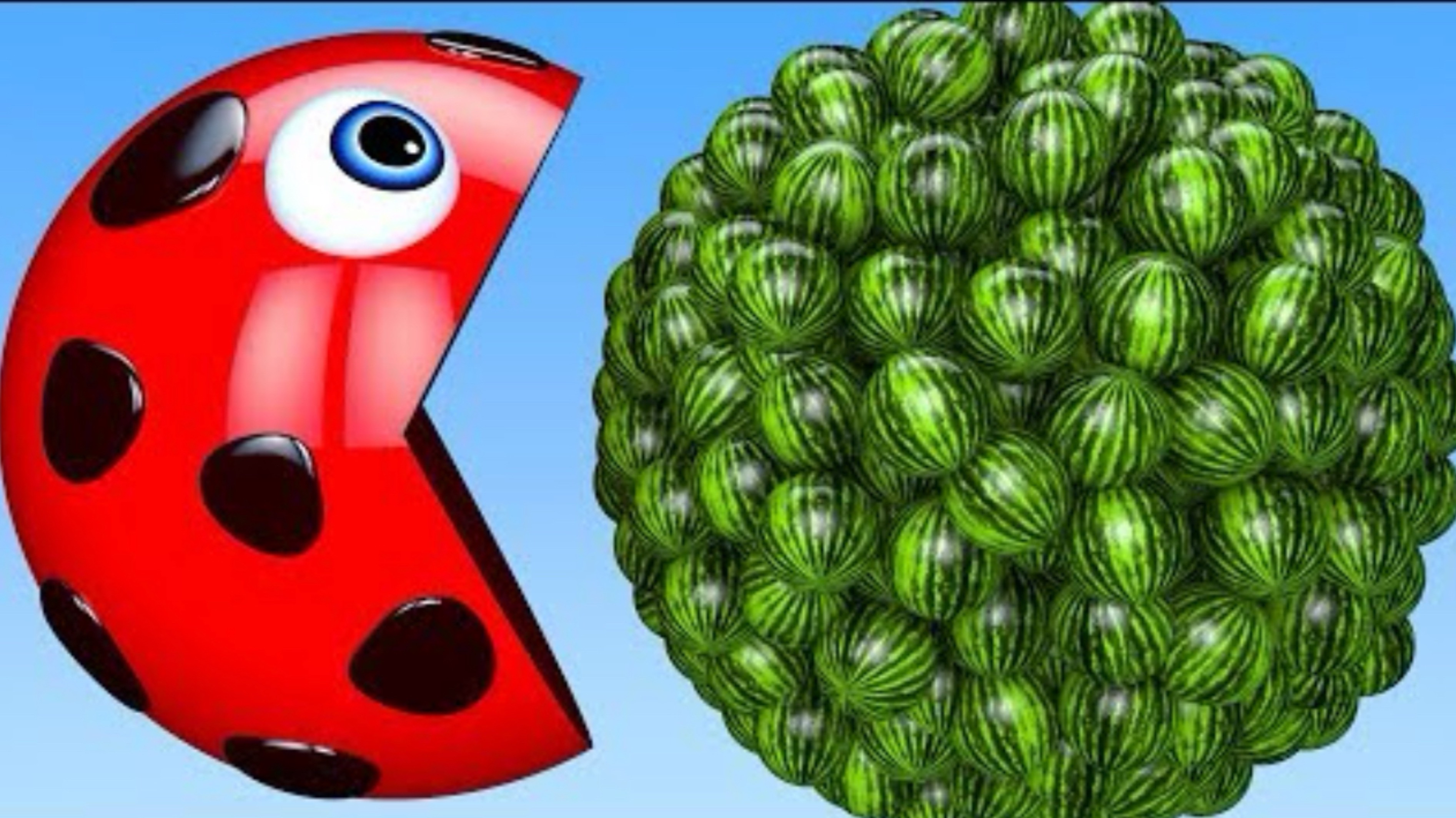 Изучайте цвета с PACMAN и Farm Watermelon Fruit Ladybug Surprise Toy Street Vehicle для детей