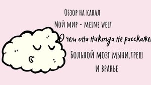 Обзор на канал Мой мир-meine Welt: воспаленеый мозг Мыни, треш в святости
