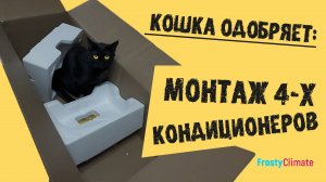 Кошка одобряет: монтаж 4-х кондиционеров