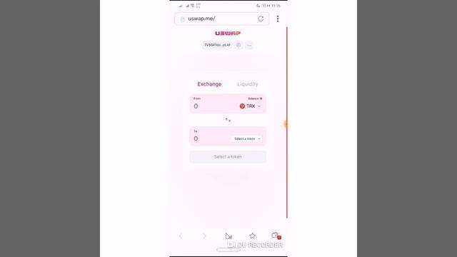 How to trade on Uswap.me using Klever Wallet