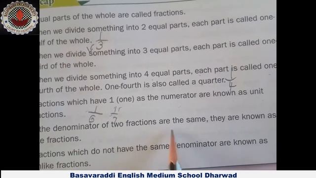 15-02-2021/3rd std/Maths / Chp -1Fraction real life & review time/Basavarddi English Medium School