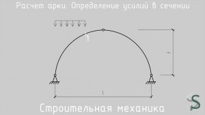 Расчет трехшарнирной арки. Определение усилий в сечении