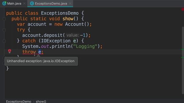 10- Re-throwing Exceptions