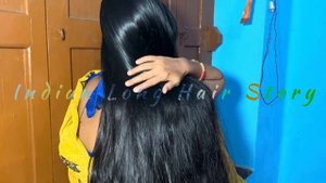 Rapunzel Long Hair#Black Silky Shiny Long Hair Play By Men#Hair Play#Indian Long Hair Story
