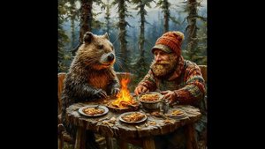 СИДИМ С БОБРОМ ЗА СТОЛОМ ПЕСНЯ.