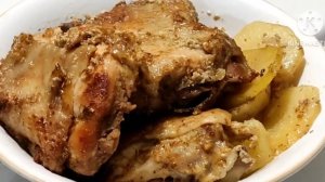 Курица с картошкой в духовке с хрустящей корочкой на праздник или на обед, Просто, быстро и вкусно