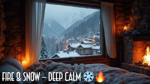 Tranquil Snowstorm Nights| Cozy Fireplace Ambience for Rest and Relaxation