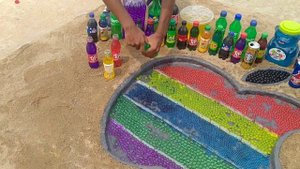 EXPERIMENT: How to make Apple logo with Cement, Orbeez , Fanta, Soda, Big Coca-Cola & Mentos