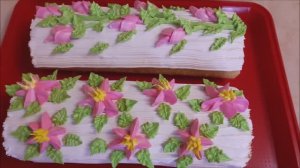 Быстрый и простой рецепт ПЫШНЫЙ БИСКВИТНЫЙ рулет с клубничным джемом и масляным кремом Шарлотт