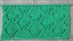 Красивый узор спицами "Крабики". Узоры с вытянутыми петлями спицами. Knitting Patterns Урок 77