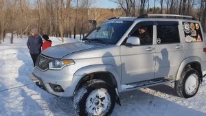 УАЗы Патриот, Нивы, Митсубиси Паджеро, Крузаки и не только в снегу Выезд на остров 07.03.2021