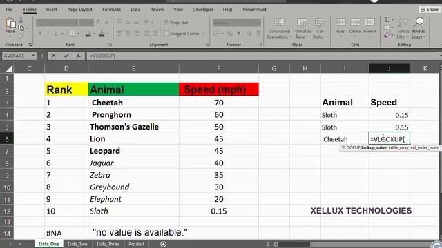 VLOOKUP formula in Excel