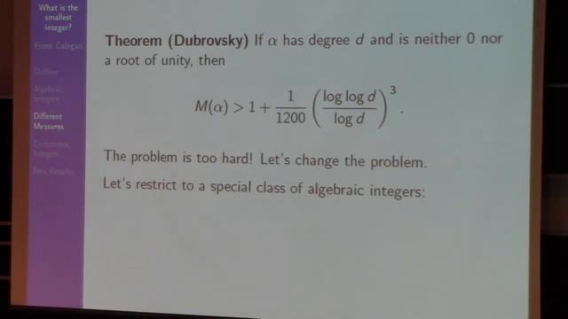 What is the smallest non-zero integer?, Frank Calegari