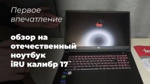 Первое впечатление - обзор на отечественный ноутбук iRU калибр 17`