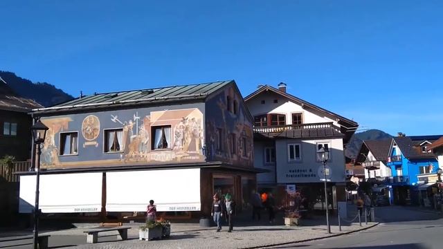 Бавария. Городок  Обераммергау.