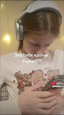 это тебя кролик укусил?..