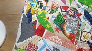 Утилизация лоскутков. Коврик для сушки посуды.