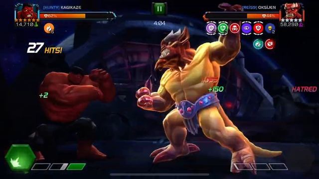 6* R2 Red Hulk vs. 5* R5 Mangog AW Boss смотреть онлайн