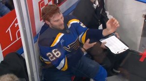 Predators' Zachary L'Heureux Starts Bleeding After Fighting Blues' Nathan Walker