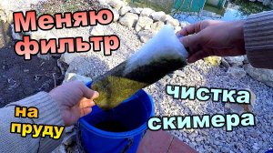 Смена фильтра \ Очистка скимера на пруду \ Колба с синтепоном не плохой  вариант! (Апрель 2019)
