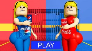 ПЕПСИ ЖЕНЩИНА BARRY Против КОЛА-КОЛЫ ЖЕНЩИНЫ BARRY В BARRY PRISON RUN! New Scary Obby в РОБЛОКС