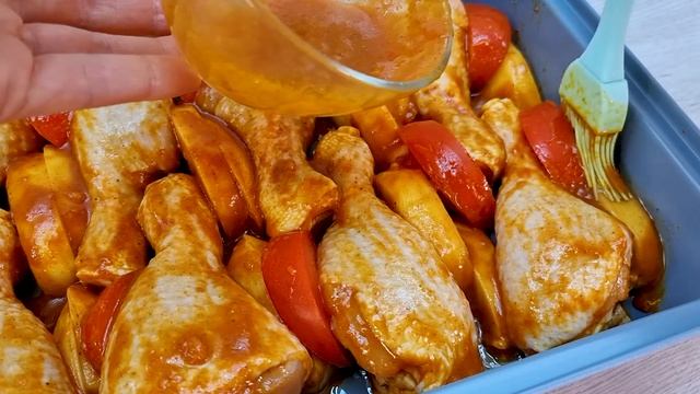 Так курицу я еще не готовила_ куриные ножки, запеченные с овощами в духовке, вкусно и сытно.