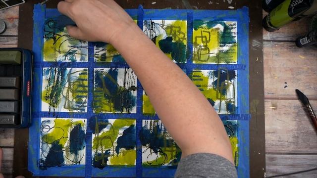 Color Palette Challenge: Creating 12 Grungy Mini Abstracts with Blues, Greens, and Graphite смотреть онлайн