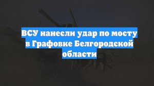ВСУ нанесли удар по мосту в Графовке Белгородской области