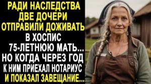 Ради наследства две дочери отправили доживать в хоспис 75-летнюю мать... Но когда через год к ним...