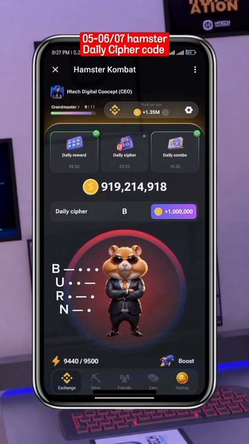 05-07 Hamster kombat Daily Cipher Code#airdrop #mining #telegram #hamsters #Airdrop #cryptocurrency