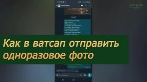 Как в ватсап отправить одноразовое фото
