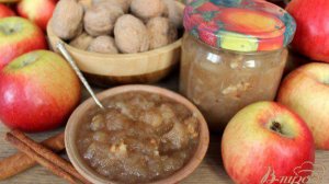 Яблочное повидло с корицей и грецким орехом