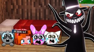 Я И СПРУНКИ ПРЯЧЕМСЯ ПОД КРОВАТЬЮ от БЕЗУМНОГО СПРУНКИ  В МАЙНКРАФТ