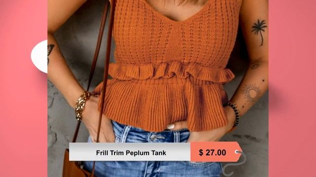 Frill Trim Peplum Tank смотреть онлайн