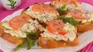 Бутерброды с печенью трески и сыром