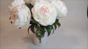 Пионы интерьерные,,Белый лебедь,,Ручная работа.ОБЗОР!!!