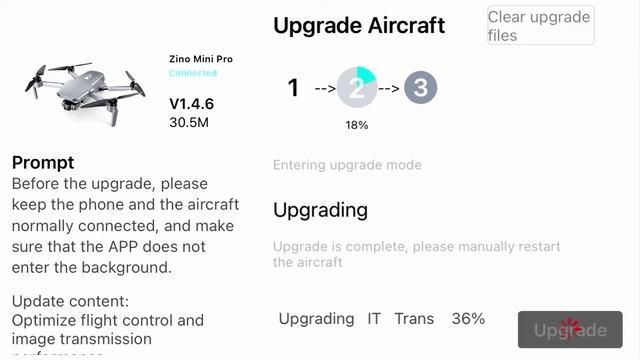 Hubsan Zino Mini Pro Drones New Firmware v1.2.1 HD018F Download to Transmitter  Drone. Screen Rec