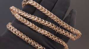 Арт. А0235 Золотая цепь Рамзес 60 см ширина 7 мм с замком коробка